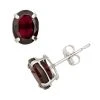 Designs By Gioelli Garnet 10k White Gold Oval Stud Earrings