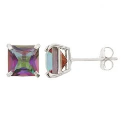 Designs By Gioelli Mystic Topaz 10k White Gold Stud Earrings