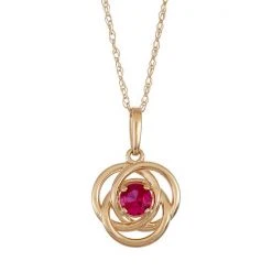 Designs By Gioelli 10k Gold Lab-Created Ruby Knot Pendant Necklace
