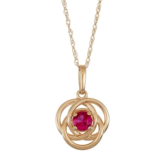 Designs By Gioelli 10k Gold Lab-Created Ruby Knot Pendant Necklace 3 Designs By Gioelli 10k Gold Lab-Created Ruby Knot Pendant Necklace