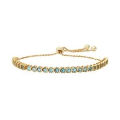 Designs By Gioelli 14k Gold Over Silver Blue Topaz S-Link Lariat Bracelet