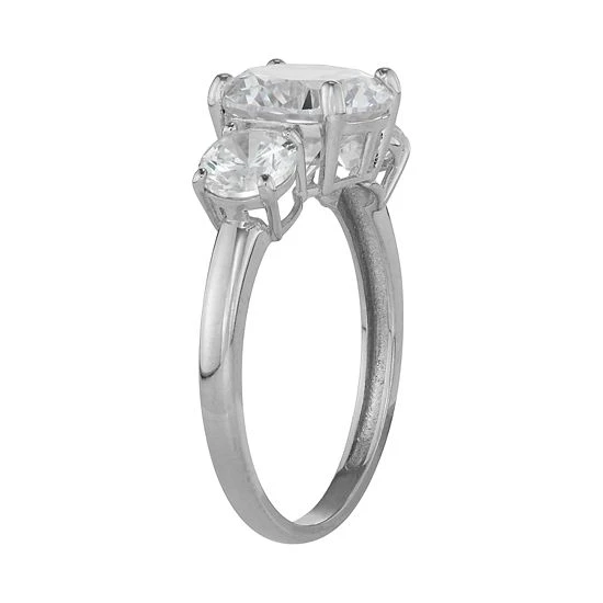 Designs By Gioelli 10k Gold 3-Stone Cubic Zirconia Engagement Ring White 4 Designs By Gioelli 10k Gold 3-Stone Cubic Zirconia Engagement Ring White - Image 2