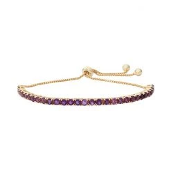Designs By Gioelli 14k Gold Over Silver Amethyst Lariat Bracelet