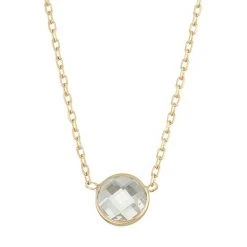 Designs By Gioelli 10k Gold Lab-Created White Sapphire Circle Pendant Necklace
