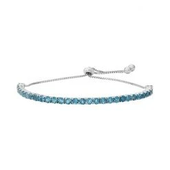 Designs By Gioelli Sterling Silver Blue Topaz Lariat Bracelet
