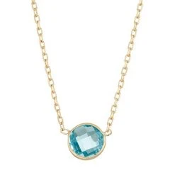 Designs By Gioelli 10k Gold Swiss Blue Topaz Circle Pendant Necklace