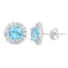 Designs By Gioelli Lab-Created Blue Topaz & White Topaz 10k White Gold Halo Stud Earrings -Designs by Gioelli Shop unnamed file 1505