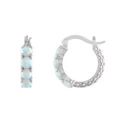 Designs By Gioelli Sterling Silver Filigree Hoop Earrings Lab Created Sapphire -Designs by Gioelli Shop unnamed file 151