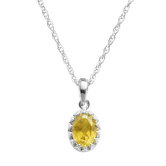 Designs By Gioelli Sterling Silver Citrine Oval Pendant 3 Designs By Gioelli Sterling Silver Citrine Oval Pendant