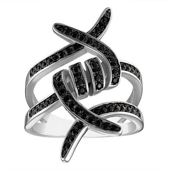 Designs By Gioelli Sterling Silver Black Spinel Ring 3 Designs By Gioelli Sterling Silver Black Spinel Ring