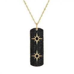 Designs By Gioelli 14k Gold Over Silver Black Spinel Pendant Necklace