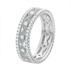 Alternative view of Designs By Gioelli Sterling Silver Cubic Zirconia Eternity Ring