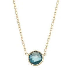 Designs By Gioelli 10k Gold London Blue Topaz Circle Pendant Necklace