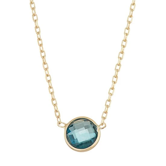Designs By Gioelli 10k Gold London Blue Topaz Circle Pendant Necklace 3 Designs By Gioelli 10k Gold London Blue Topaz Circle Pendant Necklace