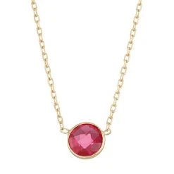 Designs By Gioelli 10k Gold Lab-Created Ruby Circle Pendant Necklace