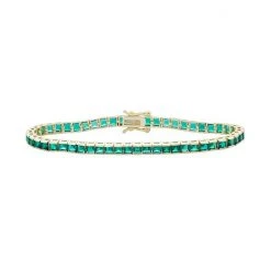 Designs By Gioelli 14k Gold Over Silver Lab-Created Emerald Tennis Bracelet