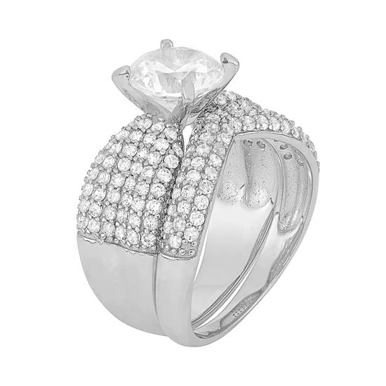 Designs By Gioelli Cubic Zirconia Engagement Ring Set In Sterling Silver 14k Gold Over Silver 5 Designs By Gioelli Cubic Zirconia Engagement Ring Set In Sterling Silver 14k Gold Over Silver - Image 3