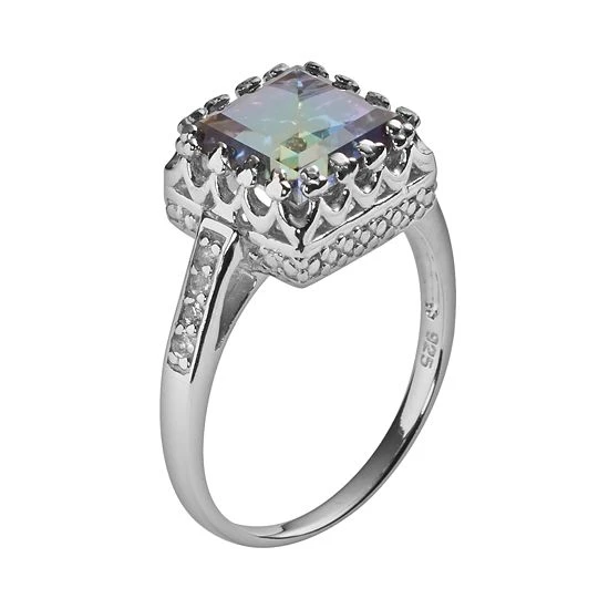 Designs By Gioelli Sterling Silver Rainbow Blue Quartz And Lab-Created White Sapphire Crown Ring 4 Designs By Gioelli Sterling Silver Rainbow Blue Quartz And Lab-Created White Sapphire Crown Ring - Image 2