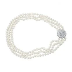 Designs By Gioelli Sterling Silver Freshwater Cultured Pearl Multi Strand Necklace