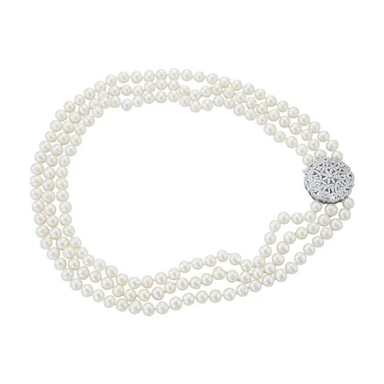 Designs By Gioelli Sterling Silver Freshwater Cultured Pearl Multi Strand Necklace 3 Designs By Gioelli Sterling Silver Freshwater Cultured Pearl Multi Strand Necklace