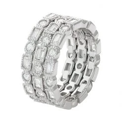Alternative view of Designs By Gioelli Sterling Silver Cubic Zirconia Stackable Eternity Ring Set