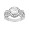 Designs By Gioelli Sterling Silver Cubic Zirconia Halo Ring