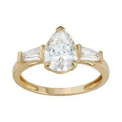 Designs By Gioelli 10k Gold Cubic Zirconia Teardrop Ring