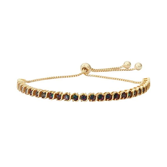 Designs By Gioelli 14k Gold Over Silver Mystic Fire Topaz S-Link Lariat Bracelet 3 Designs By Gioelli 14k Gold Over Silver Mystic Fire Topaz S-Link Lariat Bracelet
