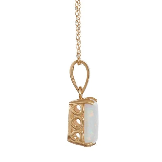 Designs By Gioelli 10k Gold Lab-Created Opal Rectangle Pendant Necklace 4 Designs By Gioelli 10k Gold Lab-Created Opal Rectangle Pendant Necklace - Image 2