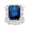 Designs By Gioelli Sterling Silver Simulated Sapphire & Lab-Created White Sapphire Cluster Ring -Designs by Gioelli Shop unnamed file 1635