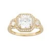 Designs By Gioelli 10k Gold Cubic Zirconia Halo Engagement Ring