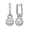 Designs By Gioelli Sterling Silver Lab-Created White Sapphire Halo Drop Earrings -Designs by Gioelli Shop unnamed file 1646