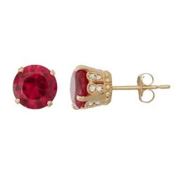 Designs By Gioelli 10k Gold Lab-Created Ruby & Diamond Stud Earrings