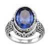 Designs By Gioelli Sterling Silver Simulated Sapphire Oval & Filigree Ring -Designs by Gioelli Shop unnamed file 1656
