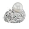 Designs By Gioelli Sterling Silver Freshwater Cultured Pearl & Cubic Zirconia Panther Ring -Designs by Gioelli Shop unnamed file 1660
