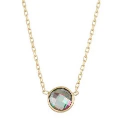 Designs By Gioelli 10k Gold Mystic Topaz Circle Pendant Necklace