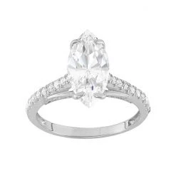 Designs By Gioelli 10k Gold Cubic Zirconia Marquise Engagement Ring White