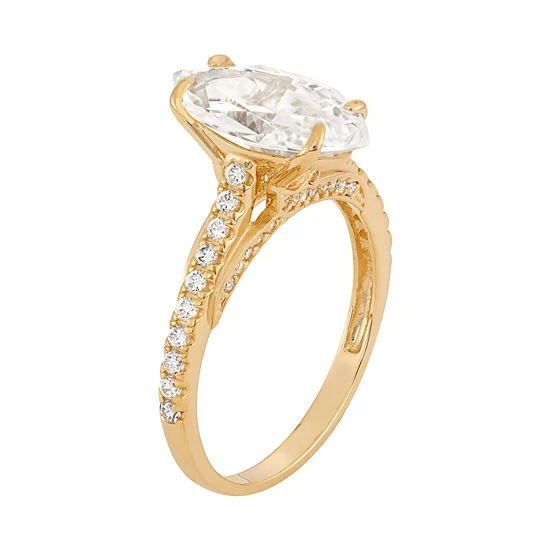 Designs By Gioelli 10k Gold Cubic Zirconia Marquise Engagement Ring White 4 Designs By Gioelli 10k Gold Cubic Zirconia Marquise Engagement Ring White - Image 2