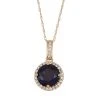 Designs By Gioelli 10k Gold Lab-Created Blue & White Sapphire Halo Pendant Necklace