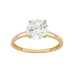 Designs By Gioelli Cubic Zirconia Solitaire Engagement Ring In 10k Gold Yellow