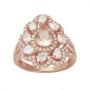 Designs By Gioelli 14k Rose Gold Over Silver Simulated Morganite & Cubic Zirconia Scalloped Ring