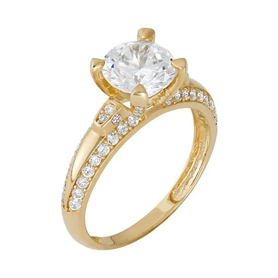 Designs By Gioelli Cubic Zirconia Engagement Ring In 10k Gold 4 Designs By Gioelli Cubic Zirconia Engagement Ring In 10k Gold - Image 2