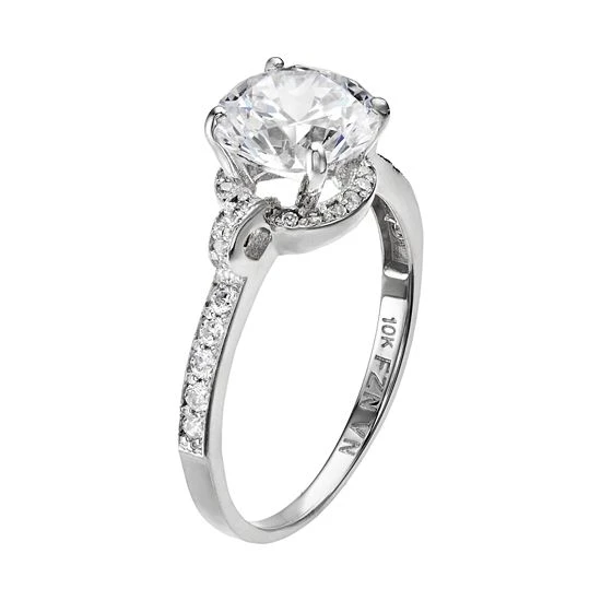 Designs By Gioelli Cubic Zirconia 10k White Gold Ring 4 Designs By Gioelli Cubic Zirconia 10k White Gold Ring - Image 2