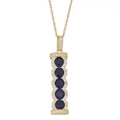 Designs By Gioelli 10k Gold Gemstone Stick Pendant Necklace Created Blue Sapphire