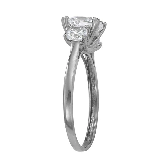 Designs By Gioelli 10k Gold Cubic Zirconia 3-Stone Cushion Engagement Ring Yellow 4 Designs By Gioelli 10k Gold Cubic Zirconia 3-Stone Cushion Engagement Ring Yellow - Image 2