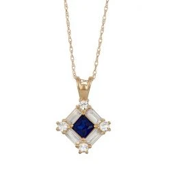 Designs By Gioelli 10k Gold Lab-Created Blue & White Sapphire Pendant Necklace