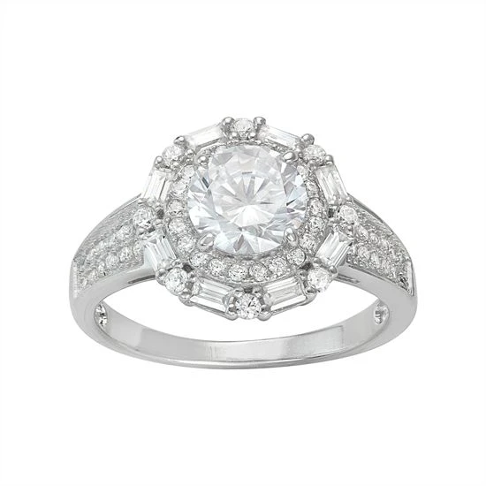 Designs By Gioelli Sterling Silver Cubic Zirconia Tiered Halo Ring 3 Designs By Gioelli Sterling Silver Cubic Zirconia Tiered Halo Ring