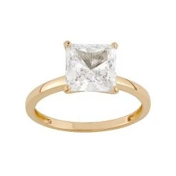 Designs By Gioelli Cubic Zirconia Solitaire Engagement Ring In 10k Gold White