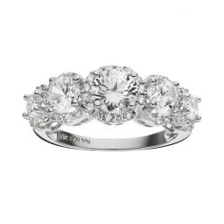 Designs by Gioelli Shop 24 Designs By Gioelli Cubic Zirconia 10k White Gold 5-Stone Halo Ring