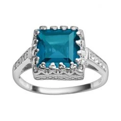 Designs by Gioelli Shop 22 Designs By Gioelli Sterling Silver London Blue Topaz And Lab-Created White Sapphire Crown Ring